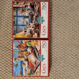 2 Buffalo Games Cat Puzzle - 750 pc